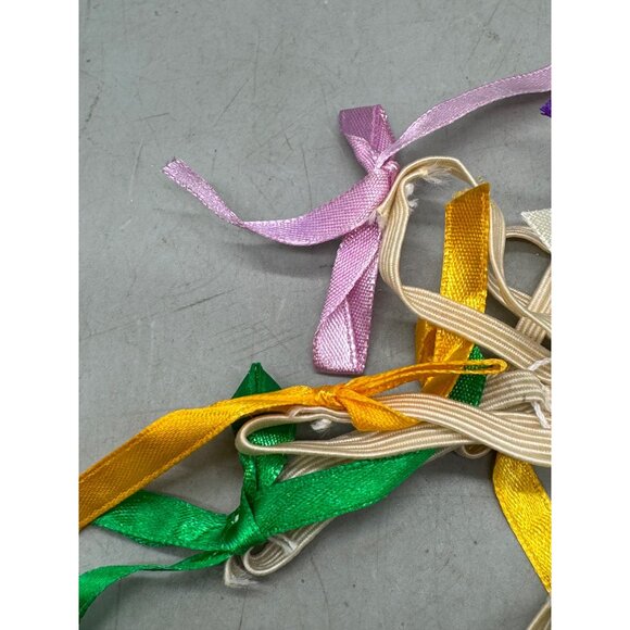 lot of Assorted Satin Ribbon Bow Elastic Hair Ties for kids or dolls plush READ - Picture 4 of 5